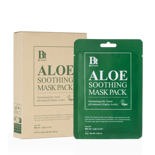 Aloe Vera and Green Tea Revitalizing Sheet Masks - Refresh and Rejuvenate Skin, Pack of 10