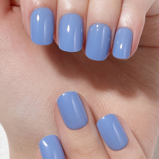 French Blue Gel Nail Kit with 30 Stunning Nails for Pro-Level DIY Manicures