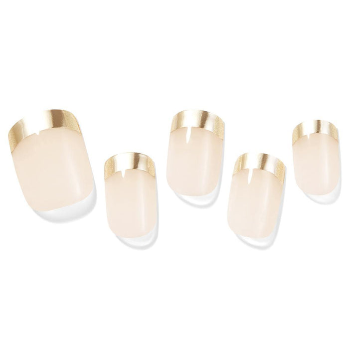 Glamorous Gold French Gel Nail Set: 30 Tips for Effortless Elegance