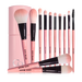 12-Piece Complete Makeup Brush Collection in Sweet Pink Case