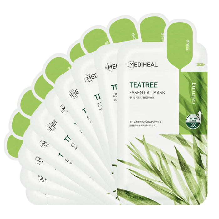Tea Tree Essential Mask Sheet Set - 10 Pack for Clear and Balanced Skin