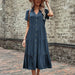 Timeless Hepburn-Style French Rayon Dress for the Refined Woman