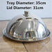 Elegant Gold 304 Stainless Steel Round Food Cover Tray for Culinary Delights