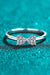 Chic Bow Accent Rhodium-Plated Moissanite Ring