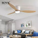 Contemporary White Ceiling Fan with LED Illumination, Remote Control, and Adjustable Diameters - 42/52 Inches