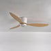 Contemporary White Ceiling Fan with LED Illumination, Remote Control, and Adjustable Diameters - 42/52 Inches