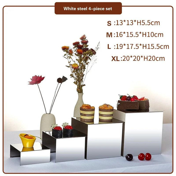 Stainless Steel Elegant Dessert and Fruit Display Set - Perfect for Weddings and Special Occasions