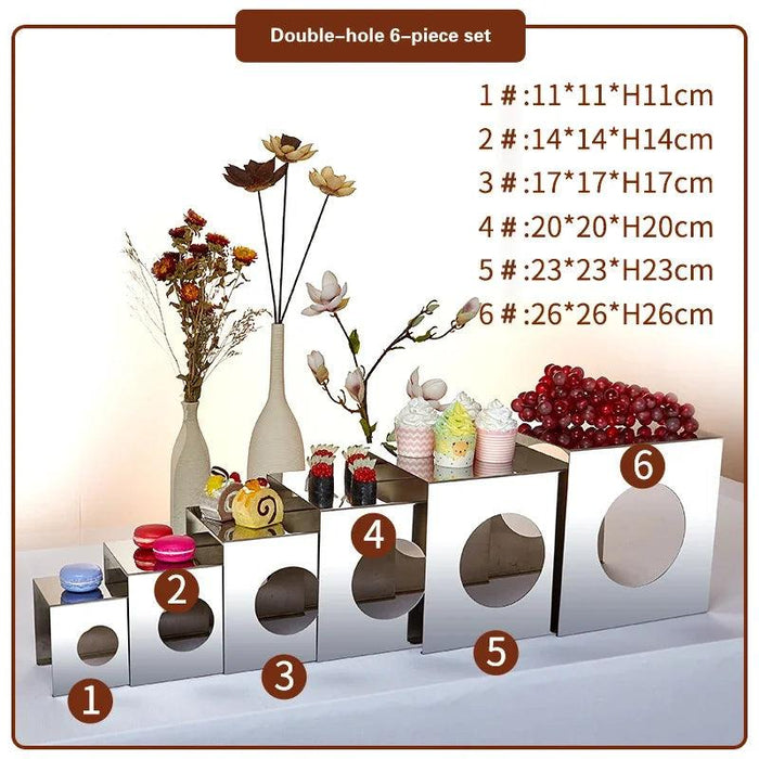 Chic Stainless Steel Dessert and Fruit Display Set - Ideal for Weddings and Special Celebrations