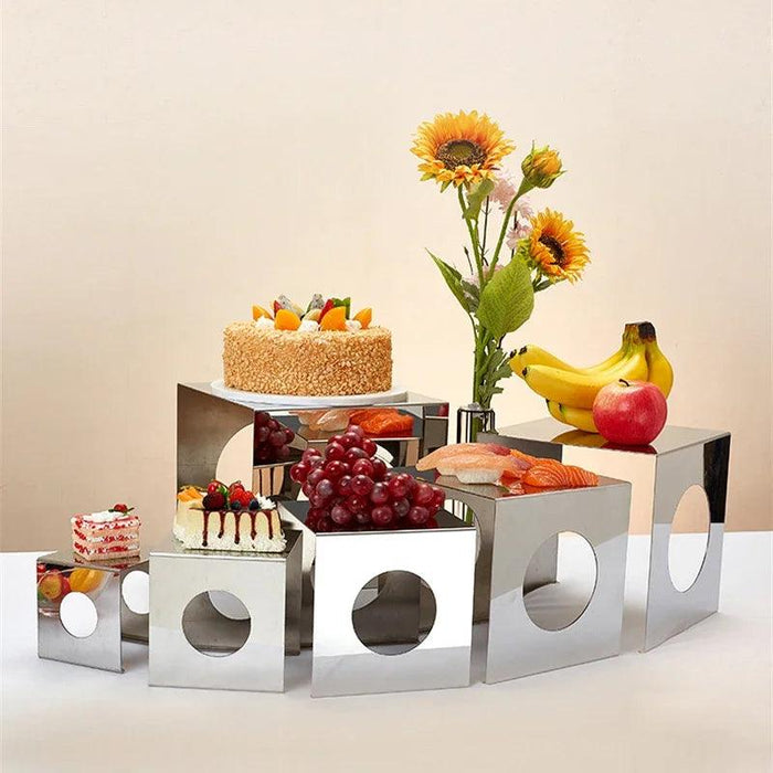 Chic Stainless Steel Dessert and Fruit Display Set - Ideal for Weddings and Special Celebrations