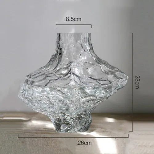 Stone Grain Glass Vase: Contemporary Decor Accent for Plant Displays