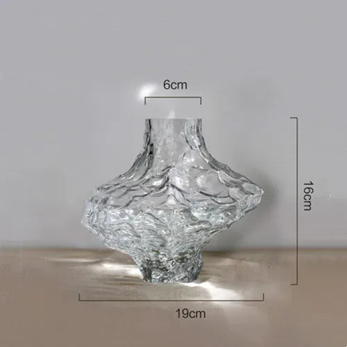 Stone Grain Glass Vase: Contemporary Decor Accent for Plant Displays