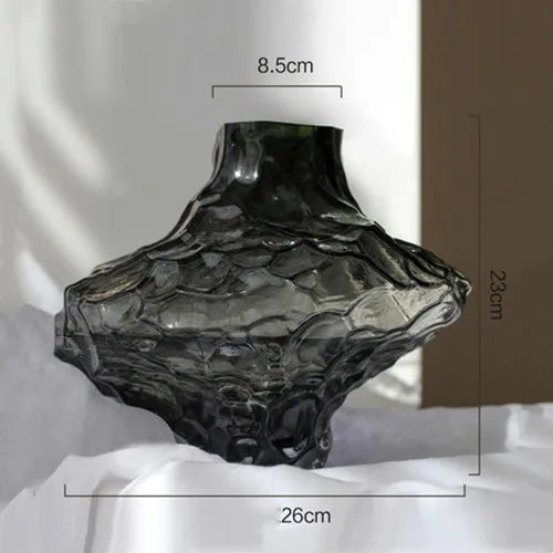 Stone Grain Glass Vase: Contemporary Decor Accent for Plant Displays