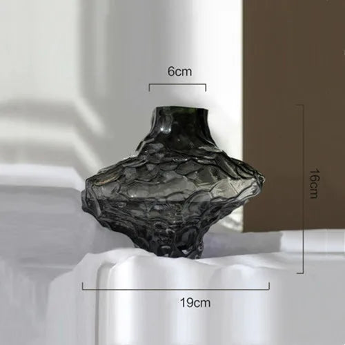 Stone Grain Glass Vase: Contemporary Decor Accent for Plant Displays