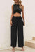 Chic Twisted Crop Top and Wide Leg Pants Set