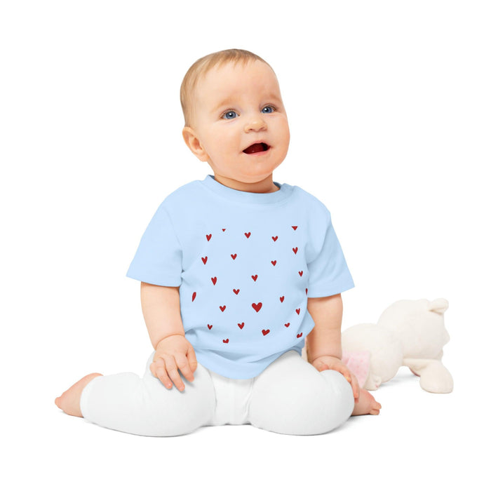 Valentine's Day Organic Cotton Baby Tee with Heart Design: Comfort Meets Elegance