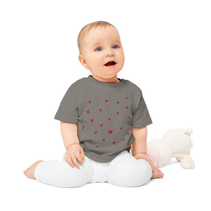 Valentine's Day Organic Cotton Baby Tee with Heart Design: Comfort Meets Elegance