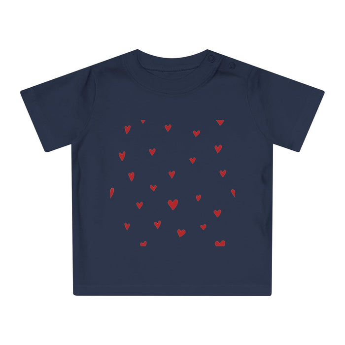 Valentine's Day Organic Cotton Baby Tee with Heart Design: Comfort Meets Elegance