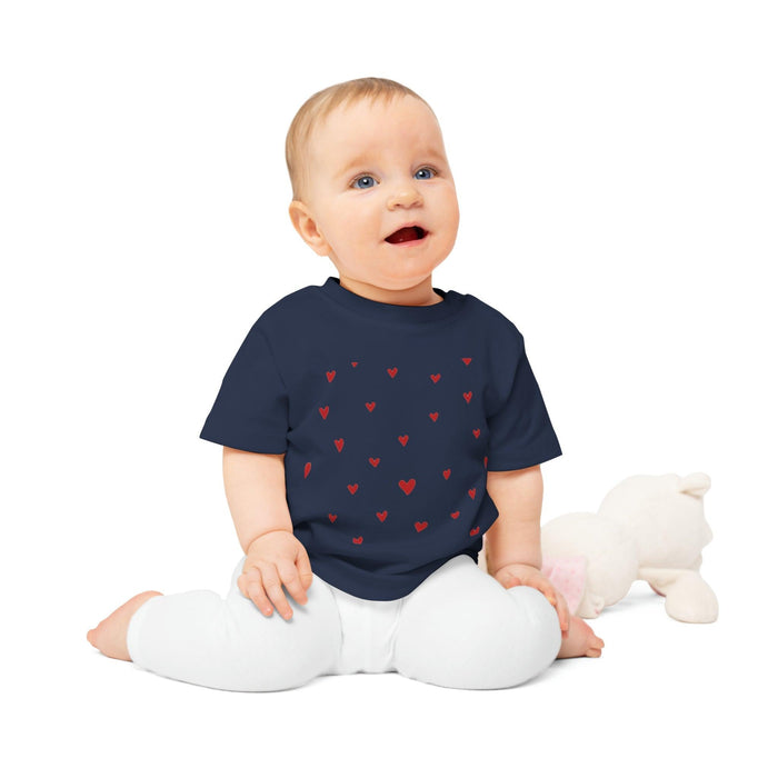 Valentine's Day Organic Cotton Baby Tee with Heart Design: Comfort Meets Elegance