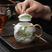 White Ceramic Kung Fu Tea Set with Gold Painting - 9x11cm Size Tea Maker