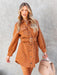 Stylish Corduroy Long-Sleeve Dress with Adjustable Waist Belt - Women's Casual Chic Fashion