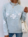 Festive Snowflake Pattern Turtleneck Pullover Sweater - Cozy Winter Essential