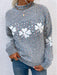 Festive Snowflake Pattern Turtleneck Pullover Sweater - Cozy Winter Essential