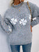 Snowflake Knit Turtleneck Sweater - Cozy Winter Women's Pullover