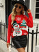 Charming Snowman & Christmas Tree Cozy Holiday Sweater - Women's Festive Knit Jumper