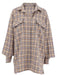 Chic Vintage Plaid Oversized Shirt Jacket - Timeless Style for Women