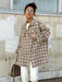 Chic Vintage Plaid Oversized Shirt Jacket - Timeless Style for Women