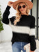 Chic Color Block Turtleneck Sweater - Essential Winter Wardrobe Staple for Women