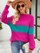 Chic Color Block Turtleneck Sweater - Essential Winter Wardrobe Staple for Women