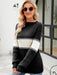 Chic Color Block Turtleneck Sweater - Essential Winter Wardrobe Staple for Women