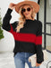 Chic Color Block Turtleneck Sweater - Essential Winter Wardrobe Staple for Women