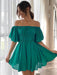 Chic One-Shoulder Boho Mini Dress with Comfortable Elastic Waistband