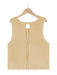Women's Solid Knit Buttoned Vest - Sleeveless Casual Top