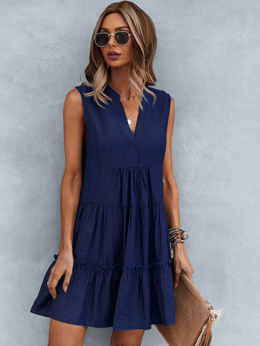 Elegant Sleeveless V-Neck Dress for Effortless Style