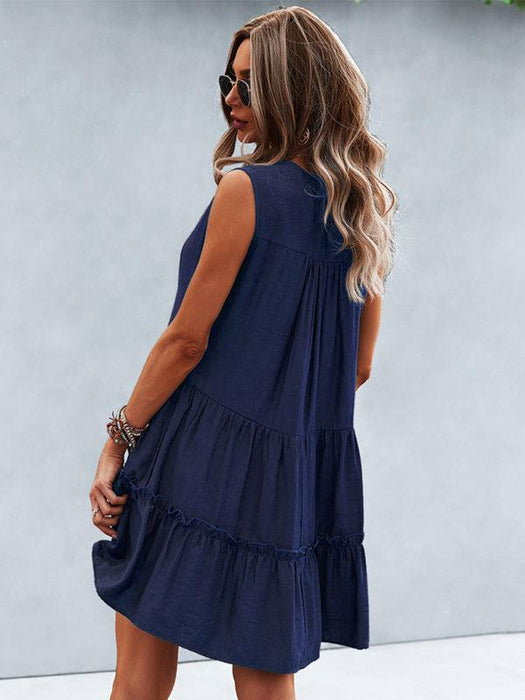 Elegant Sleeveless V-Neck Dress for Effortless Style