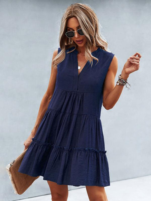 Elegant Sleeveless V-Neck Dress for Effortless Style