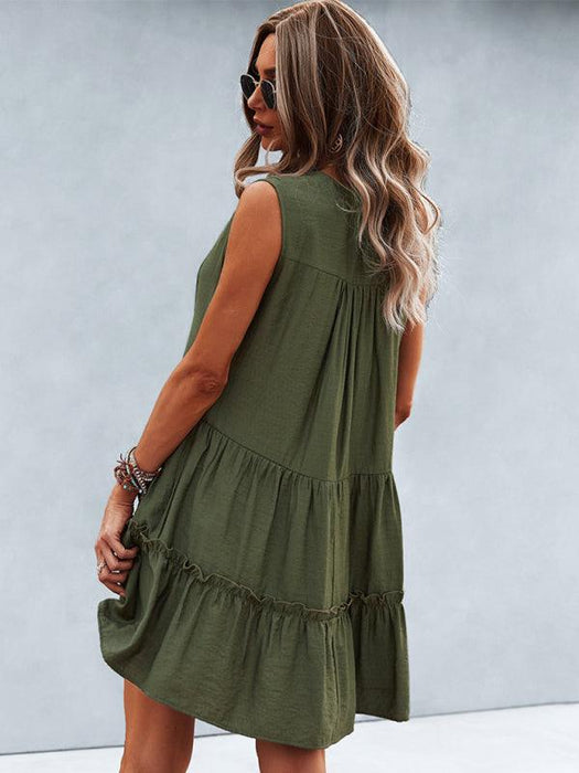 Elegant Sleeveless V-Neck Dress for Effortless Style