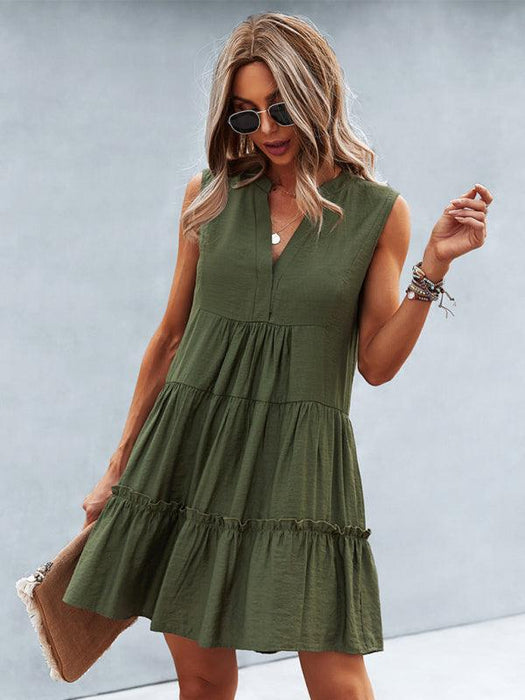 Elegant Sleeveless V-Neck Dress for Effortless Style