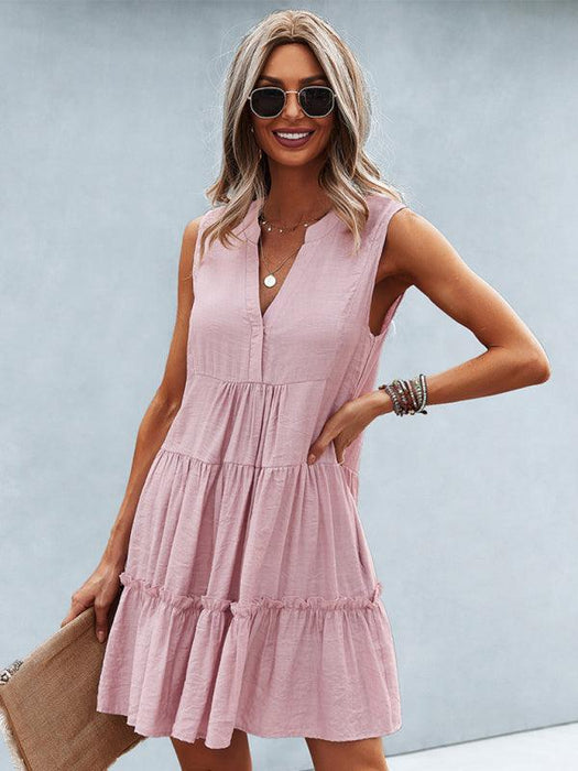 Elegant Sleeveless V-Neck Dress for Effortless Style