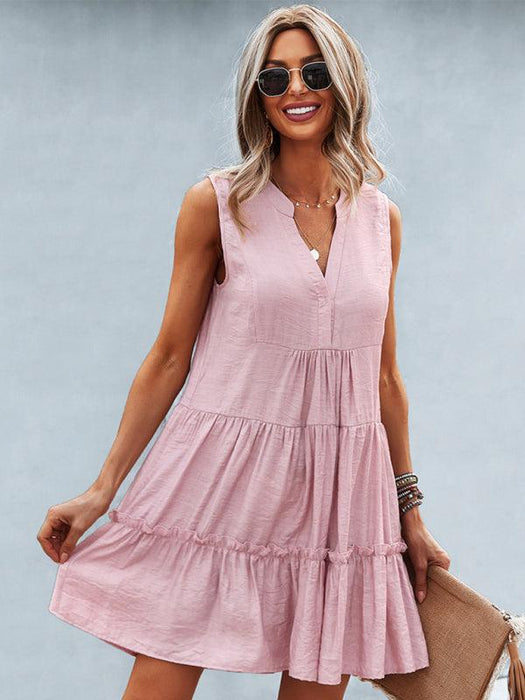 Elegant Sleeveless V-Neck Dress for Effortless Style