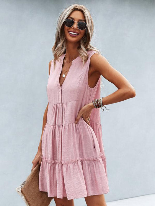 Elegant Sleeveless V-Neck Dress for Effortless Style