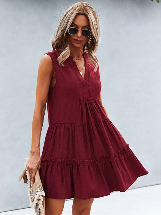 Elegant Sleeveless V-Neck Dress for Effortless Style