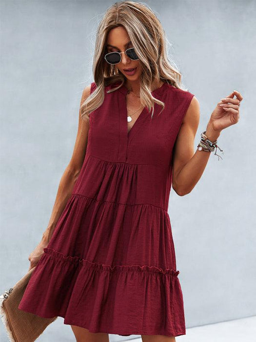 Elegant Sleeveless V-Neck Dress for Effortless Style