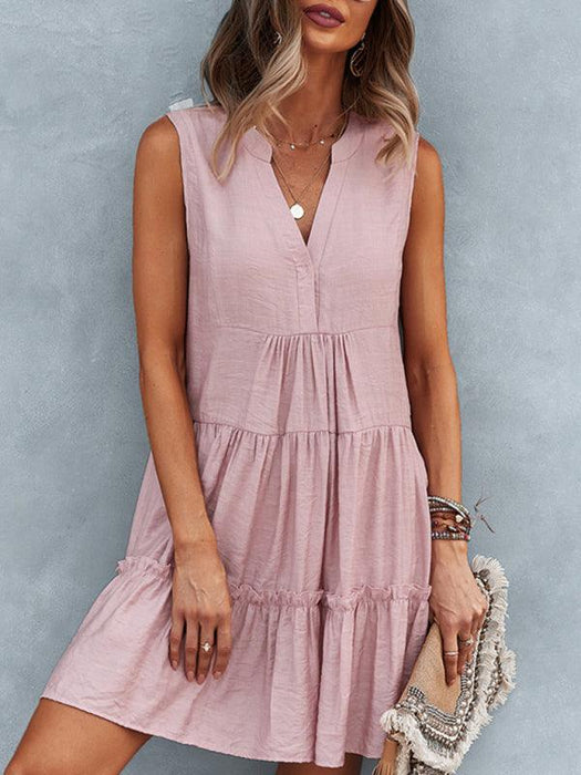 Elegant Sleeveless V-Neck Dress for Effortless Style