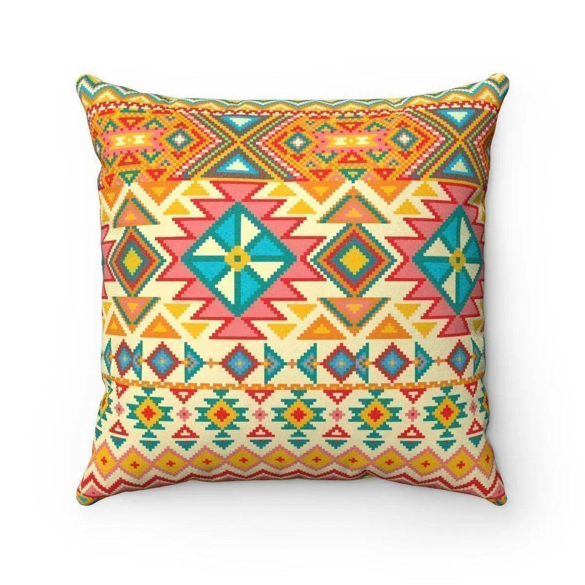 Reversible Yellow Tribal Throw Pillow Set with Insert for Stylish Living Spaces