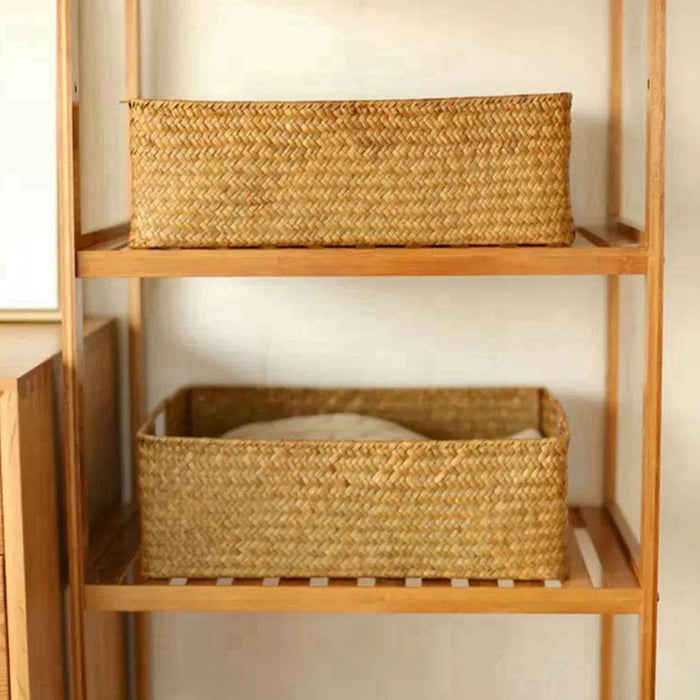 Handwoven Large Seagrass Basket - Elegant Kitchen Organizer for Fruits, Bread, and Towels