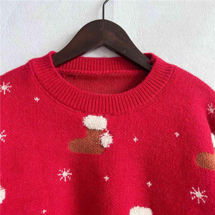 Cheerful Holiday Round Neck Christmas Jumper